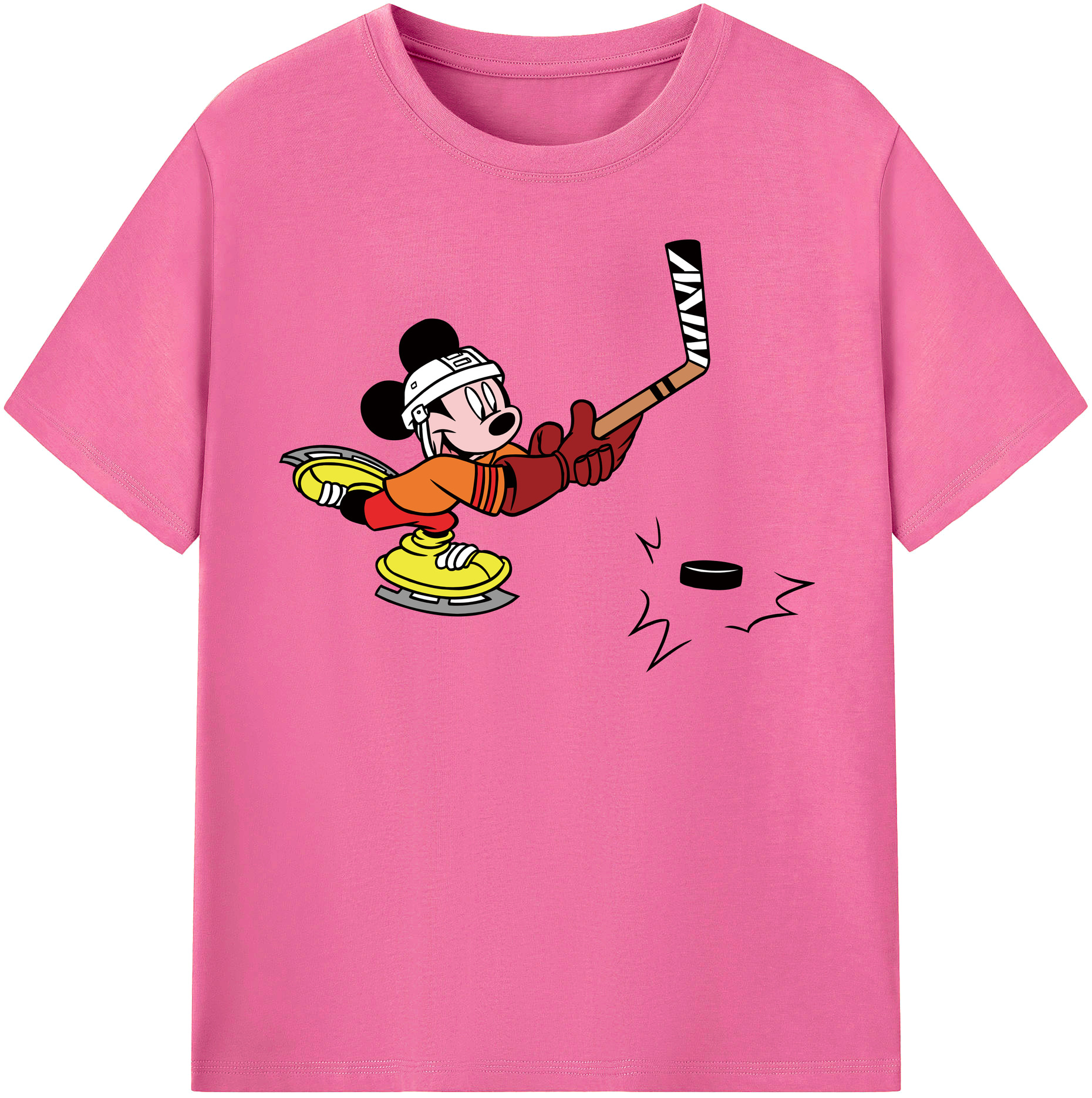 （画像用） ミッキーマウス Mickey Mouse レディースカジュアルプリントTシャツ（綿100％）